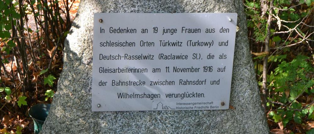 Die IG Historische Friedhöfe hat den Gedenkstein für die Opfer initiiert.