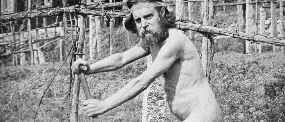 Freiheit und Salat. Ein Mann sorgt in der Kolonie Monte Verità nahe des schweizerischen Ascona für sich und seine Gemeinschaft (1907).