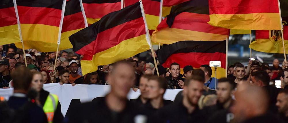 Rechtsextreme Demonstrationen in Chemnitz.