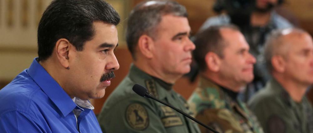 Venezuelas Präsident Maduro bei einer Ansprache zur Lage im Land