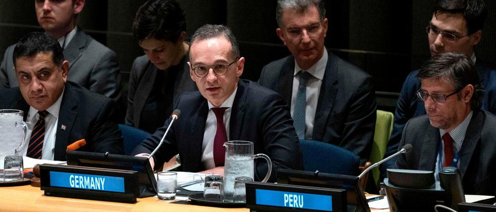 Große Worte auf der Weltbühne: Außenminister Heiko Maas im UN-Sicherheitsrat, in dem Deutschland einen Monat lang den Vorsitz hatte.