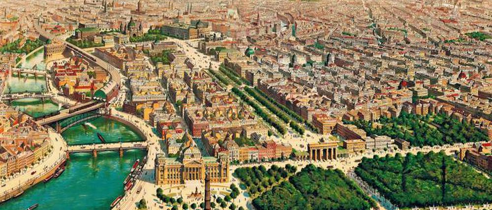 In weiter Ferne, so nah. Diese Lithografie stammt aus dem Jahr 1900.