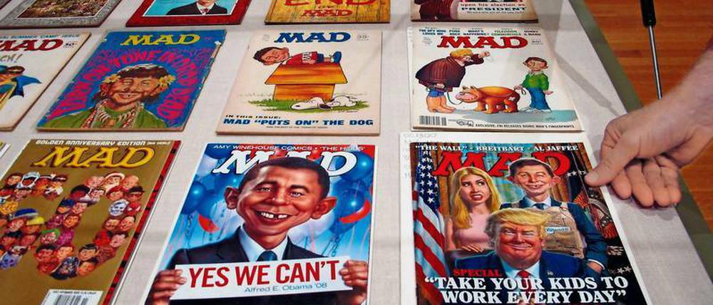 Ramsch und Relevanz. Ausstellung mit „Mad“-Covern 2018 an der Ohio State University.