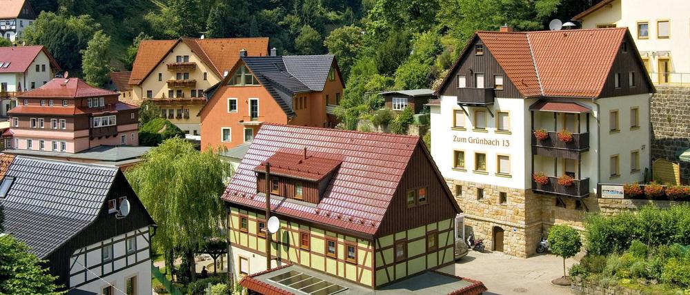 Ein Ort in der Sächsischen Schweiz im Osterzgebirge. Die AfD erzielte in diesem Teil Sachsens bei der Landtagswahl starke Ergebnisse.