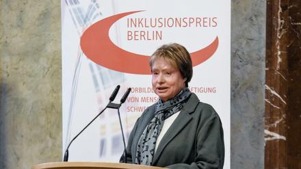 Christa Zwilling bei der Verleihung des Inklusionspreises.
