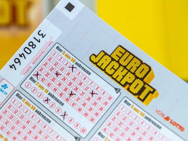 Ein ausgefüllter Eurojackpot-Tippschein