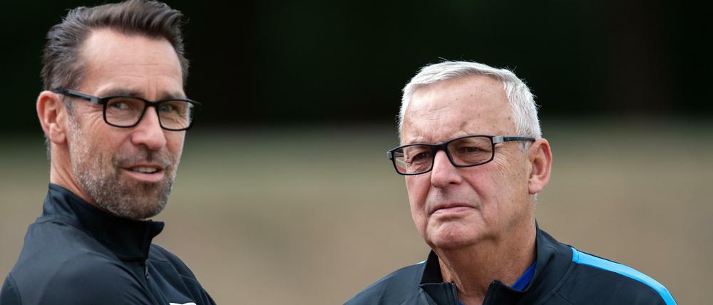 Überrascht. Manager Michael Preetz und Präsident Werner Gegenbauer stehen unter Druck.