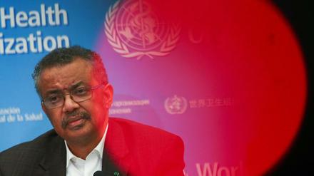 Tedros Adhanom Ghebreyesus bei einer WHO-Pressekonferenz zum Coronavirus.