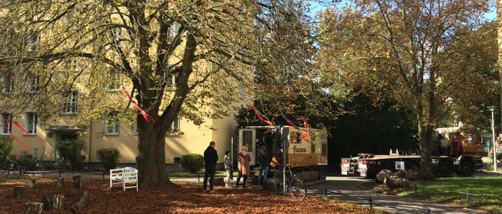 Innenhof der Gesobau-Wohnanlage am Schlosspark Schönhausen.