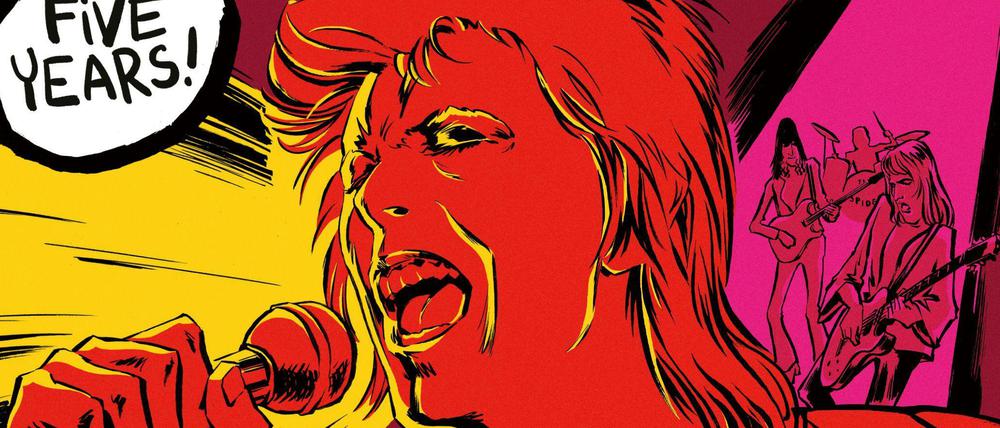 Rock-’n’-Roll-Messias: Bowie in einer Konzertszene in „Starman – David Bowie’s Ziggy Stardust Years“.