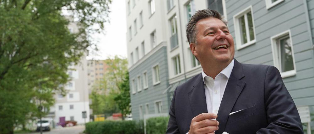 Berlins Bausenator Andreas Geisel (SPD), hier bei einem Termin zum Tag der Städtebauförderung in Marzahn-Hellersdorf am 13. Mai.