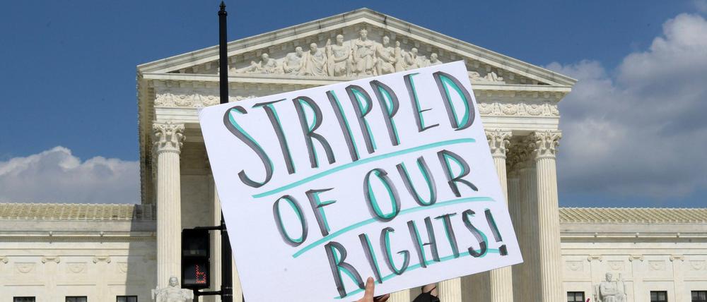 Protest vor dem Supreme Court in Washington.