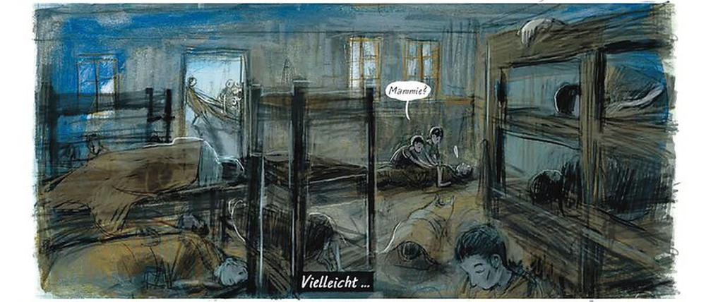 Zwischen Vergangenheit und Gegenwart. Eine Seite aus Barbara Yelins Comic „Aber ich lebe“.