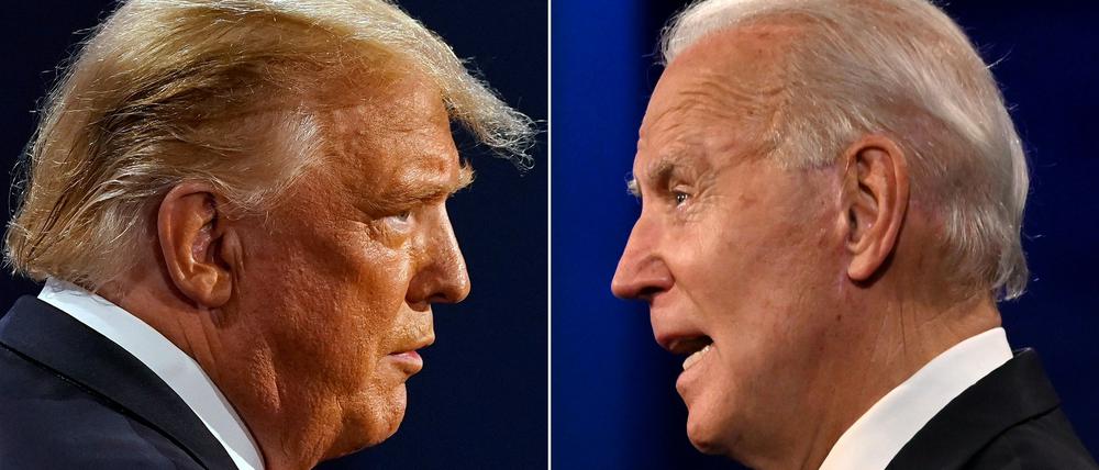 Donald Trump und Joe Biden während einer TV-Debatte im Jahr 2020. 