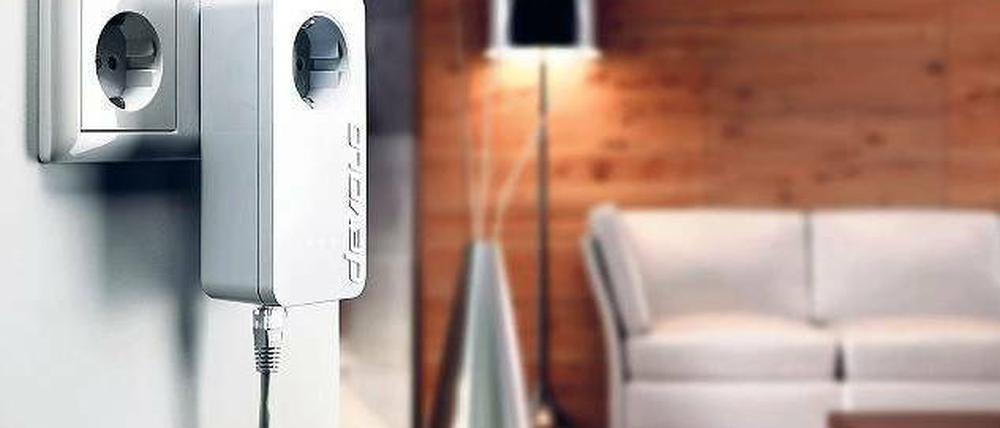 Bei Powerline werden Datenpakete über die Stromleitung transportiert. Sinnvoll ist die Technik dort, wo Wireless-Lans nicht zuverlässig oder schnell genug sind. Foto: Devolo