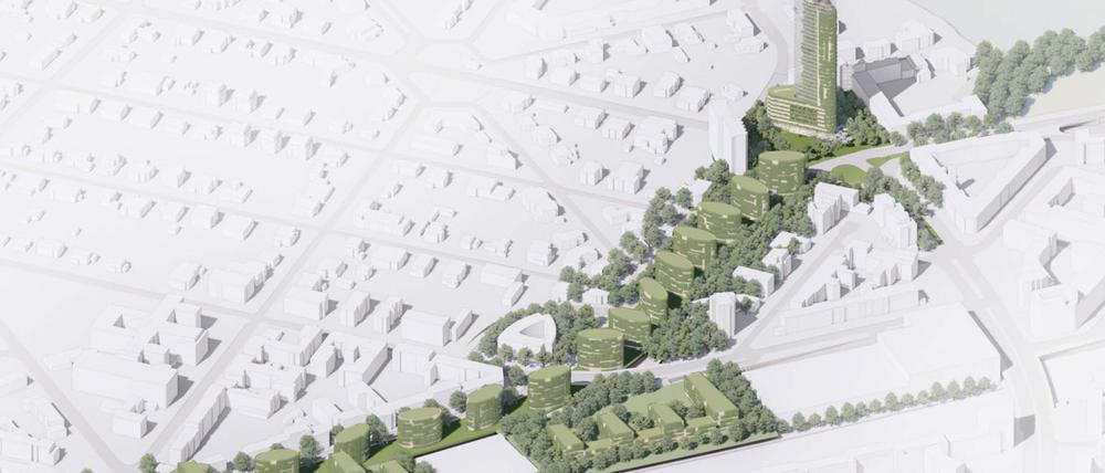 Neuer Grünzug auf der A100.