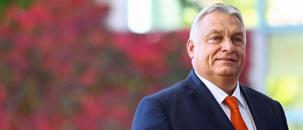 Viktor Orban beim Treffen mit Kanzler Olaf Scholz in Berlin.