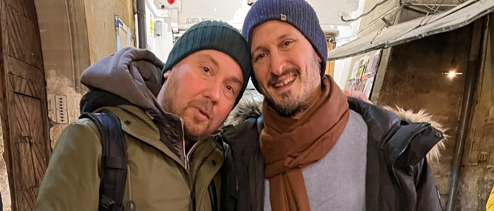 Jonathan Walton (rechts) und Yuriy Gurzhy in Lwiw.