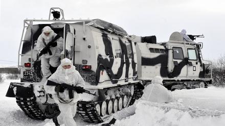 Soldaten der „Separate Motor Rifle Brigade“ bei einer Übung im Jahr 2021.