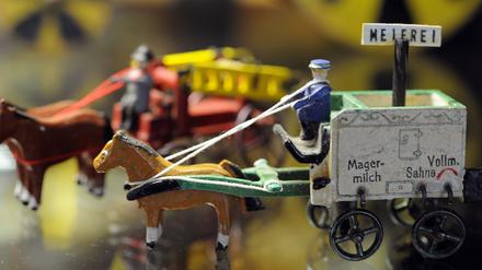 Damit spielten Stadtkinder Landleben. Das Pferdegespann „Meierei“ aus dem Erzgebirge.