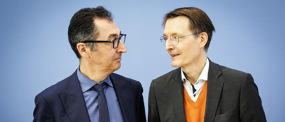Agrarminister Cem Özdemir (links) und Gesundheitsminister Karl Lauterbach am Mittwoch in Berlin.