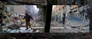 Russlands Zerstörungswerk: das syrische Aleppo und Charkiw in der Ukraine.