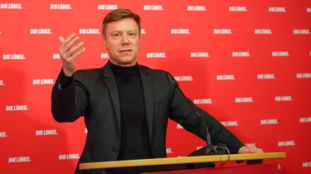 Martin Schirdewan, Co-Vorsitzender der Partei Die Linke im Karl-Liebknecht Haus in Berlin. 