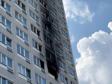Ein Mensch stirbt: Hochhaus in Leipzig brennt