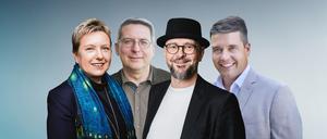 Parteilose Bürgermeisterinnen und Bürgermeister in Brandenburg: Simone Taubenek, Oliver Hermann, Heiko Richter, Robert Nitz (v.l.).