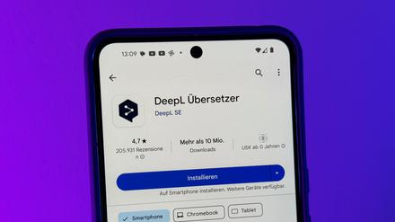 Die App „DeepL“ auf einem Smartphone