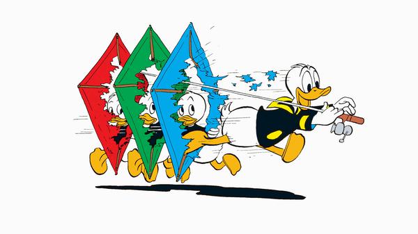 Neben Donald Duck gehören auch seine Nefffen Tick, Trick und Track zum Stammpersonal der Geschichten aus Entenhausen. 