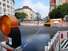 Baustelle auf der Karl-Marx-Straße in Berlin-Neukölln: Nördlicher Abschnitt wird vorübergehend Einbahnstraße