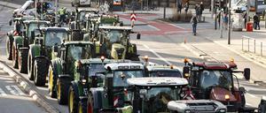 Bauernprotest mit Traktoren in Hamburg.