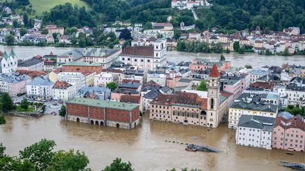 „Stadt unter“ in Passau: Teile der Altstadt wurden vom Hochwasser der Donau überflutet.