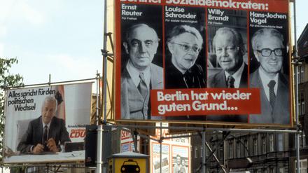  Wahlplakate 1981 von SPD und CDU in Berlin.