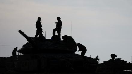 Israelische Soldaten an der Grenze zum Gazastreifen.