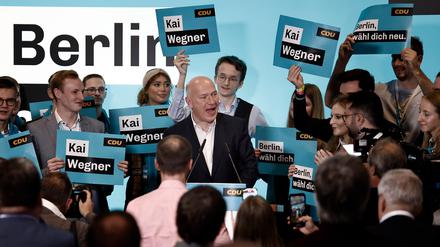 Rückhalt hat er: Unter Kai Wegner präsentiert sich die Berliner CDU geschlossen. 