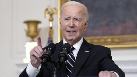 Präsident Joe Biden kommentiert die Angriffe der Hamas im Weißen Haus. 