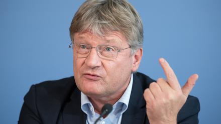 Jörg Meuthen während einer Pressekonferenz zum Thema „Die AfD, der Verfassungsschutz und die Meinungsfreiheit in Deutschland“. (Archivbild)