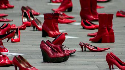 Protest mit Schuhen. So wurde in Mexiko gegen Gewalt gegen Frauen demonstriert. 