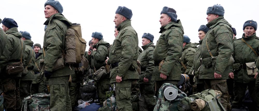 Verabschiedung russischer Rekruten in Kasan im vergangenen Oktober. 