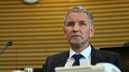 Björn Höcke, AfD-Fraktionschef, zu Beginn einer Sitzung des Thüringer Landtags. 