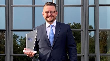 Tobias Grau, Geschäftsführer der Vivantes Gastronomie, erhält am 9. Oktober 2023 in Köln den "Frankfurter Preis".