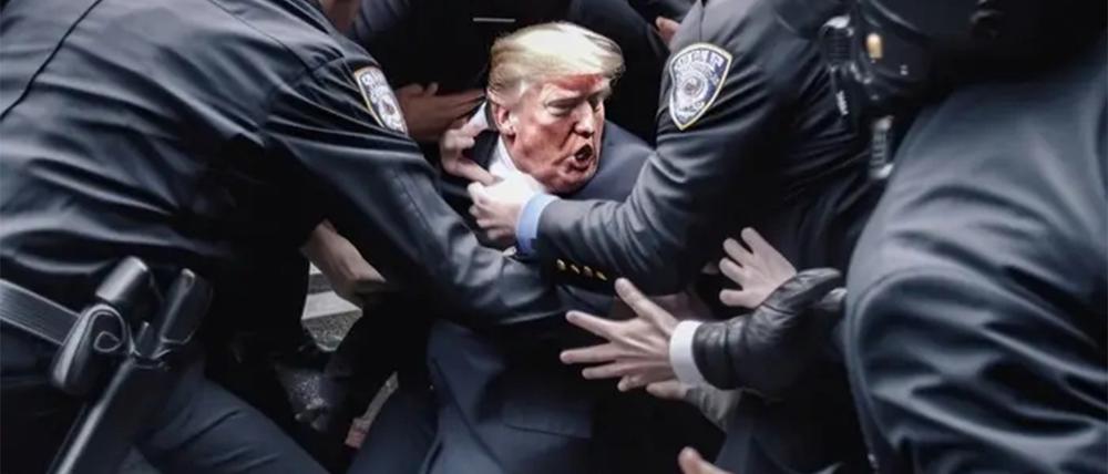 Die von Eliot Higgins generierten Bilder gingen vor einer Gerichtsverhandlung Trumps im März viral.