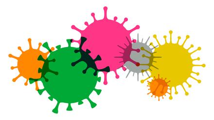 Colourful silhouettes of Virus Cells