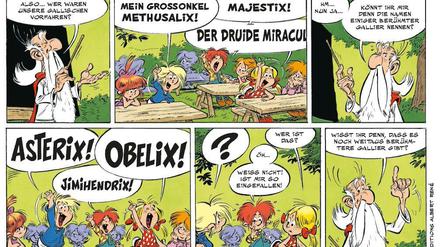 So geht's los: Die erste Seite aus dem nächsten Asterix-Album, das im Oktober erscheinen soll.