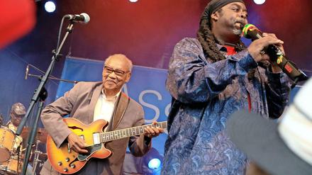 Superband. Tony Allen, Ernest Ranglin (Mitte) und Courtney Pine spielen beim Auftakt des Festivals "Wassermusik: Die andere Karibik" im Haus der Kulturen der Welt.