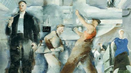 Solange unser Arm es will. Pjotr Wladimirowitsch Williams’ Gemälde „Montage der Produktionshalle“ (1932, Ausschnitt).