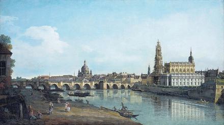 Nah am Wasser gebaut. Bernardo Bellotto, besser bekannt unter dem Namen Canaletto, malte 1748 diese Ansicht Dresdens.