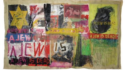 Provokant. Boris Luries Farb- und Papier-Collage "A Jew is Dead" von 1964.